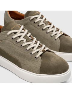 Ambitious Sneakers Cassetta Dettagli Pelle Camoscio Kaky