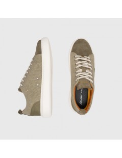 Ambitious Sneakers Cassetta Dettagli Pelle Camoscio Kaky