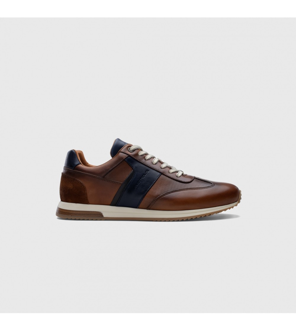 Ambitious Sneakers Vaschetta Bicolore Retro Camoscio Cognac
