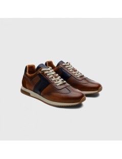 Ambitious Sneakers Vaschetta Bicolore Retro Camoscio Cognac