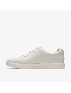 Clarks Sneakers Uomo Un Costa Liscio Tutto Pelle Bianco