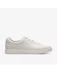 Clarks Sneakers Uomo Un Costa Liscio Tutto Pelle Bianco