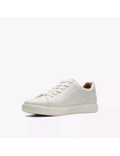 Clarks Sneakers Uomo Un Costa Liscio Tutto Pelle Bianco