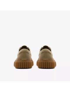 Clarks Stringate Torhill Vaschetta Fondo Rigato Tessuto Legno