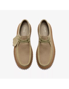 Clarks Stringate Torhill Vaschetta Fondo Rigato Tessuto Legno