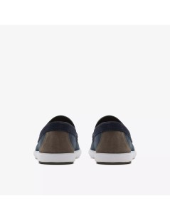 Clarks Mocassino Slipon Liscio fondo Bianco Nabuk Navy Scuro
