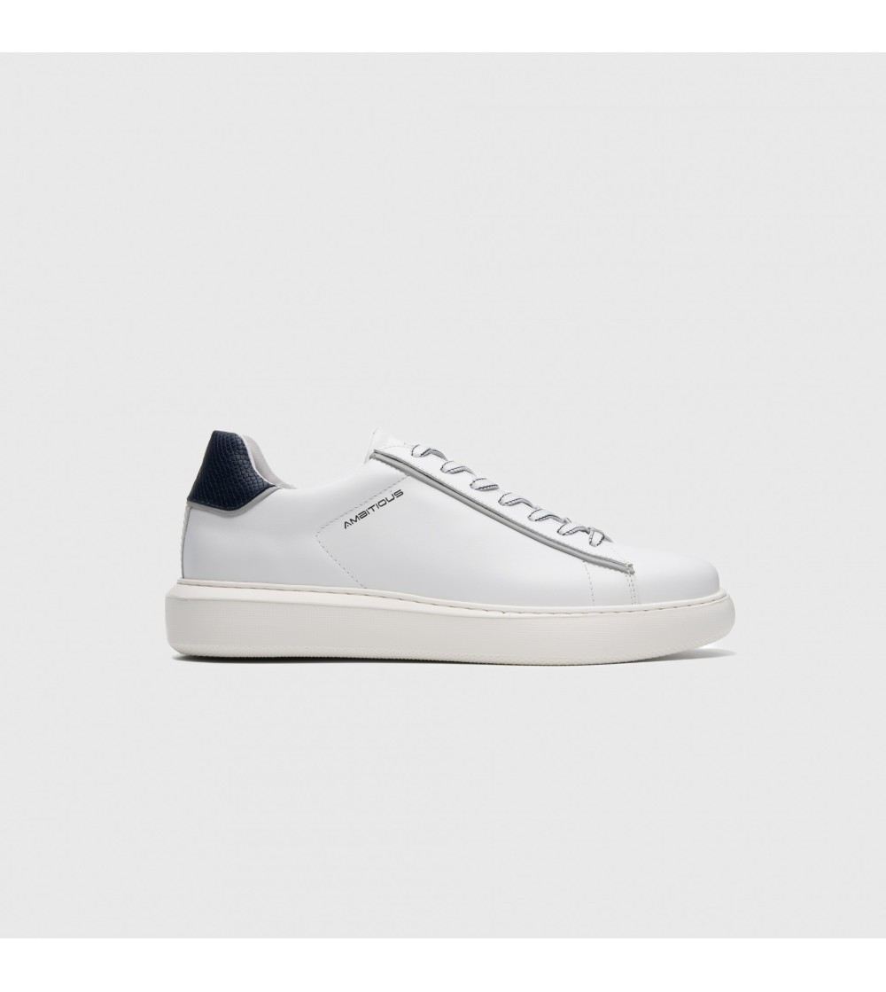 Ambitious Sneakers Fondo Cassetta Cuciture Retro Cocco Bianco Blu
