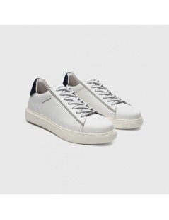 Ambitious Sneakers Fondo Cassetta Cuciture Retro Cocco Bianco Blu