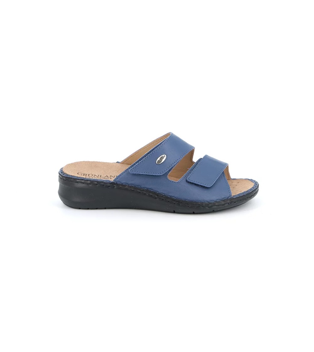 Grunland Ciabatta 2 Velcro Plantare Estraibile Nappa Jeans