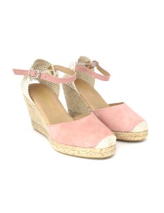 Raquel Perez Espadrillas Alto Braccialetto Caviglia Camoscio Rosa