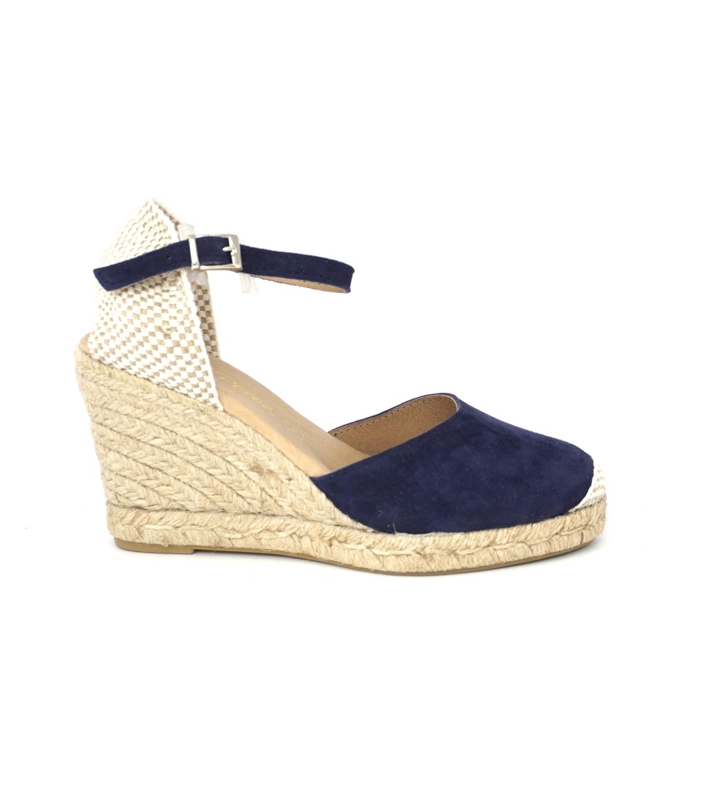 Raquel Perez Espadrillas Alto Braccialetto Caviglia Camoscio Blu