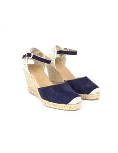 Raquel Perez Espadrillas Alto Braccialetto Caviglia Camoscio Blu