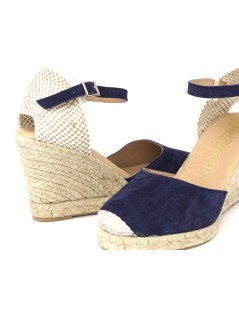 Raquel Perez Espadrillas Alto Braccialetto Caviglia Camoscio Blu