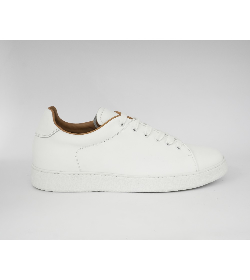 Rogal's Sneakers Uomo Cassetta Pelle Tutto Bianco