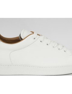 Rogal's Sneakers Uomo Cassetta Pelle Tutto Bianco