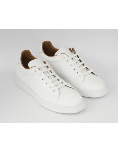Rogal's Sneakers Uomo Cassetta Pelle Tutto Bianco