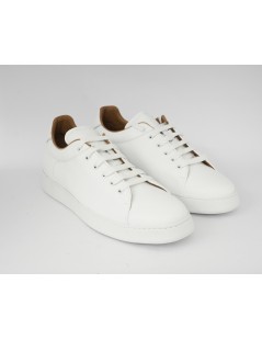 Rogal's Sneakers Uomo Cassetta Pelle Liscio Tutto Bianco