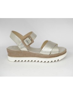 Luca Grossi Sandalo Platform Incrocio Laminato Platino