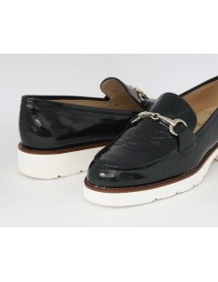 Luca Grossi Mocassino Donna Vaschetta Slim Naplak Blu Notte