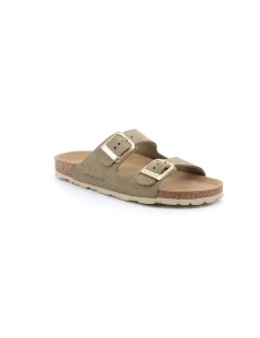 Grunland Ciabatta Arizona Biosoft 2 Fibbie Camoscio Oliva