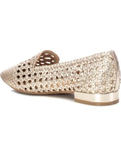 Carmela Mocassino Tacco Basso Punta Pelle Intrecciata Oro