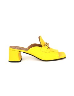 Le Gazzelle Ciabattina Tacco Medio Monofascia Morsetto Senape