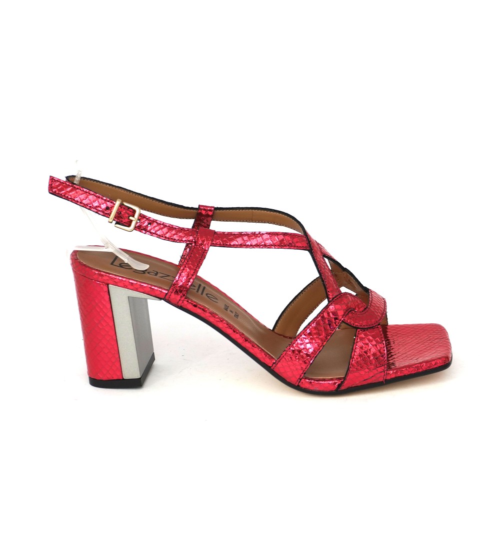 Le Gazzelle Sandali Tacco Listini Incrociati Tejus Lam Fuxia