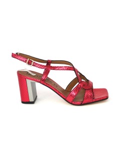 Le Gazzelle Sandali Tacco Listini Incrociati Tejus Lam Fuxia