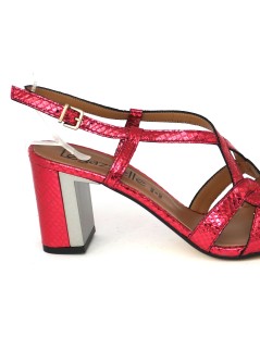 Le Gazzelle Sandali Tacco Listini Incrociati Tejus Lam Fuxia