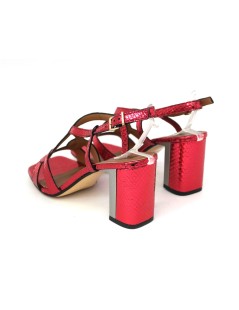 Le Gazzelle Sandali Tacco Listini Incrociati Tejus Lam Fuxia