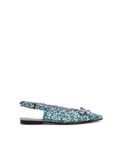 Hego's Slingback Traforata Punta Chiusa Gioiello Farfalla Glicine