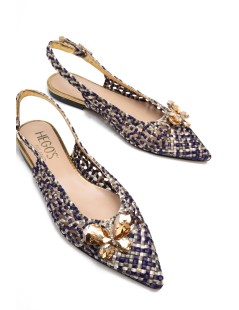Hego's Slingback Traforata Punta Chiusa Gioiello Farfalla Talpa