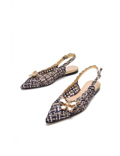 Hego's Slingback Traforata Punta Chiusa Gioiello Farfalla Talpa