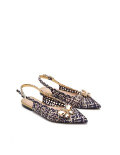 Hego's Slingback Traforata Punta Chiusa Gioiello Farfalla Talpa