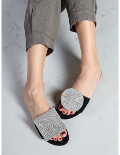 Hego's Ciabattina Fascia con Strass Spirale Nero