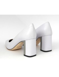 Le Gazzelle Decoltè Tacco Largo Punta Pelle Glicine