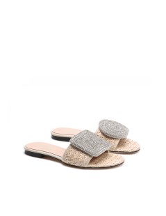 Hego's Ciabattina Fascia con Strass Spirale Beige