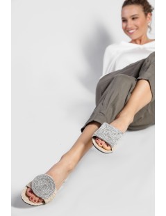 Hego's Ciabattina Fascia con Strass Spirale Beige