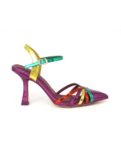 Menbur Slingback Punta Tacco Alto Fascette Multicolor