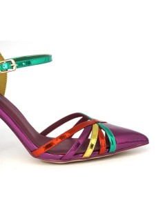 Menbur Slingback Punta Tacco Alto Fascette Multicolor