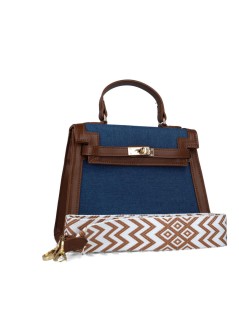 Menbur Bauletto Bags a Mano con Tracolla Tessuto Jeans