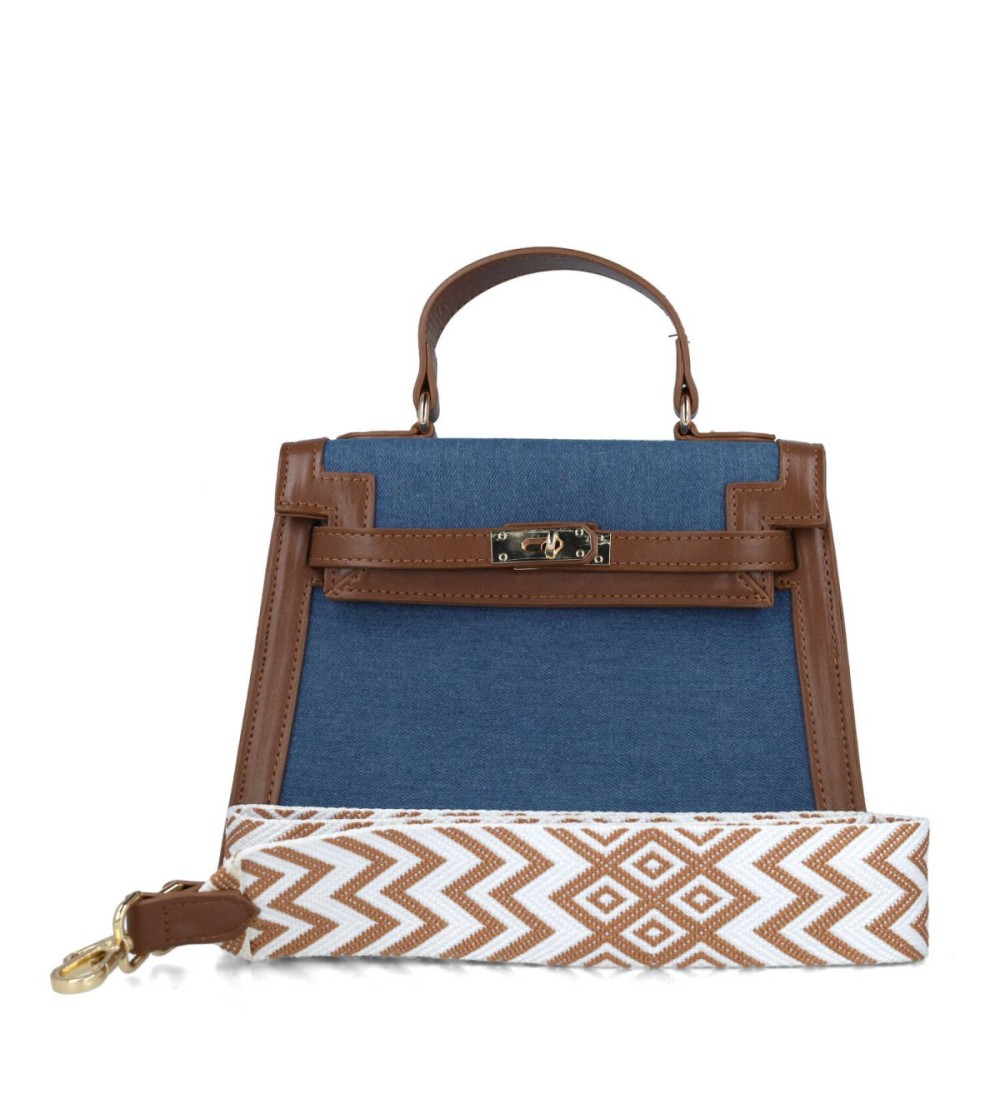 Menbur Bauletto Bags a Mano con Tracolla Tessuto Jeans