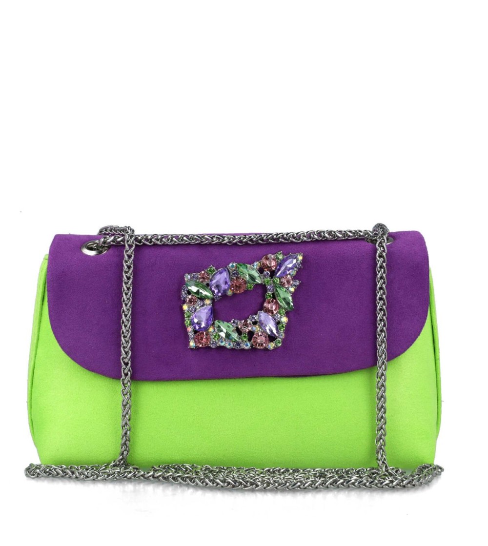 Menbur Mini Bag Tracolla Patta Accessorio Viola Verde