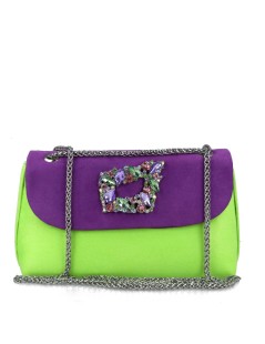 Menbur Mini Bag Tracolla Patta Accessorio Viola Verde