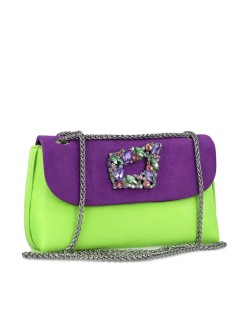 Menbur Mini Bag Tracolla Patta Accessorio Viola Verde