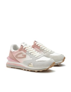 Guardiani Sneakers Sfumata Fondo Cassetta Logo G Bianco Rosa