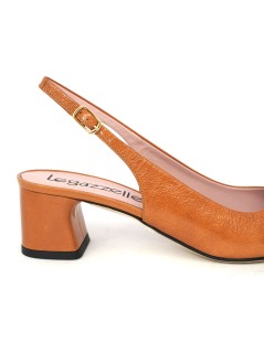 Le Gazzelle Slingback Punta Tacco Largo Naplak Whisky