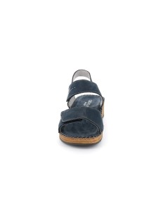 Grunland Sandalo Doppio Velcro Borchie Blu