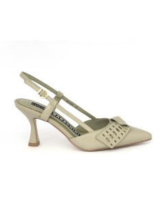 Luciano Barachini Slingback Punta con Fiocco Laserato Salvia