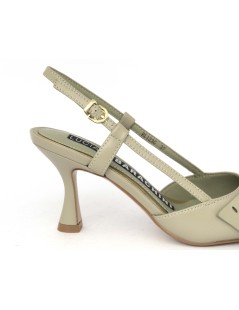 Luciano Barachini Slingback Punta con Fiocco Laserato Salvia